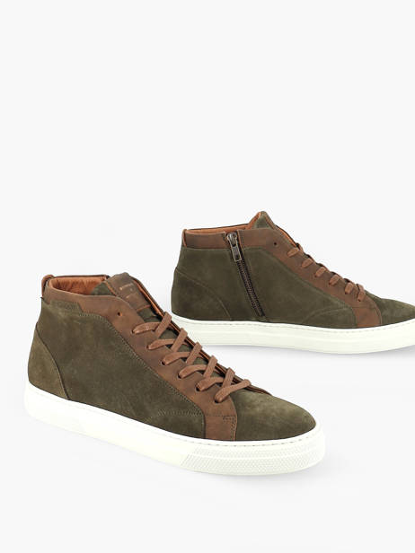 Sneakers Mid Spark En Cuir Schmoove Vert men NQSB0441 vue secondaire 2