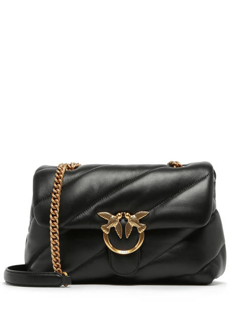 Sac Bandoulière Love Bag Puff Cuir Pinko Noir love bag puff A0F2